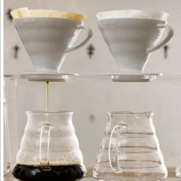 Hario V60 White Ceramic Coffee Brewing Cone Shape Dripper 1-4 Cups From Japan - Picture 2 of 5